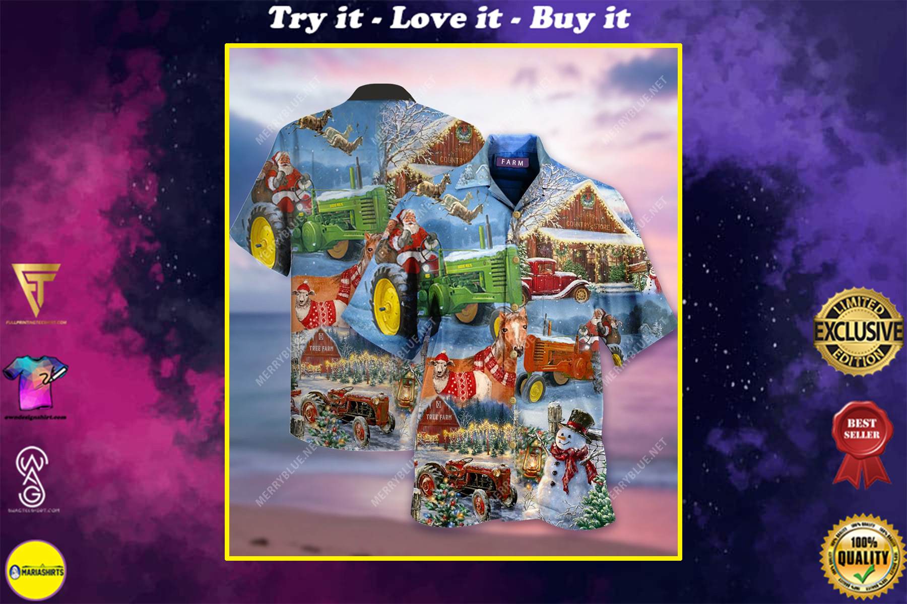 Christmas Animal Farm Full Printing Hawaiian Shirt Christmas Animal Farm Full Printing Hawaiian Shirt