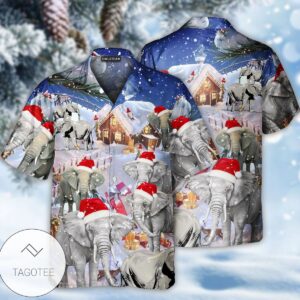 Christmas Elephant Town Hawaiian Shirt- Tagotee