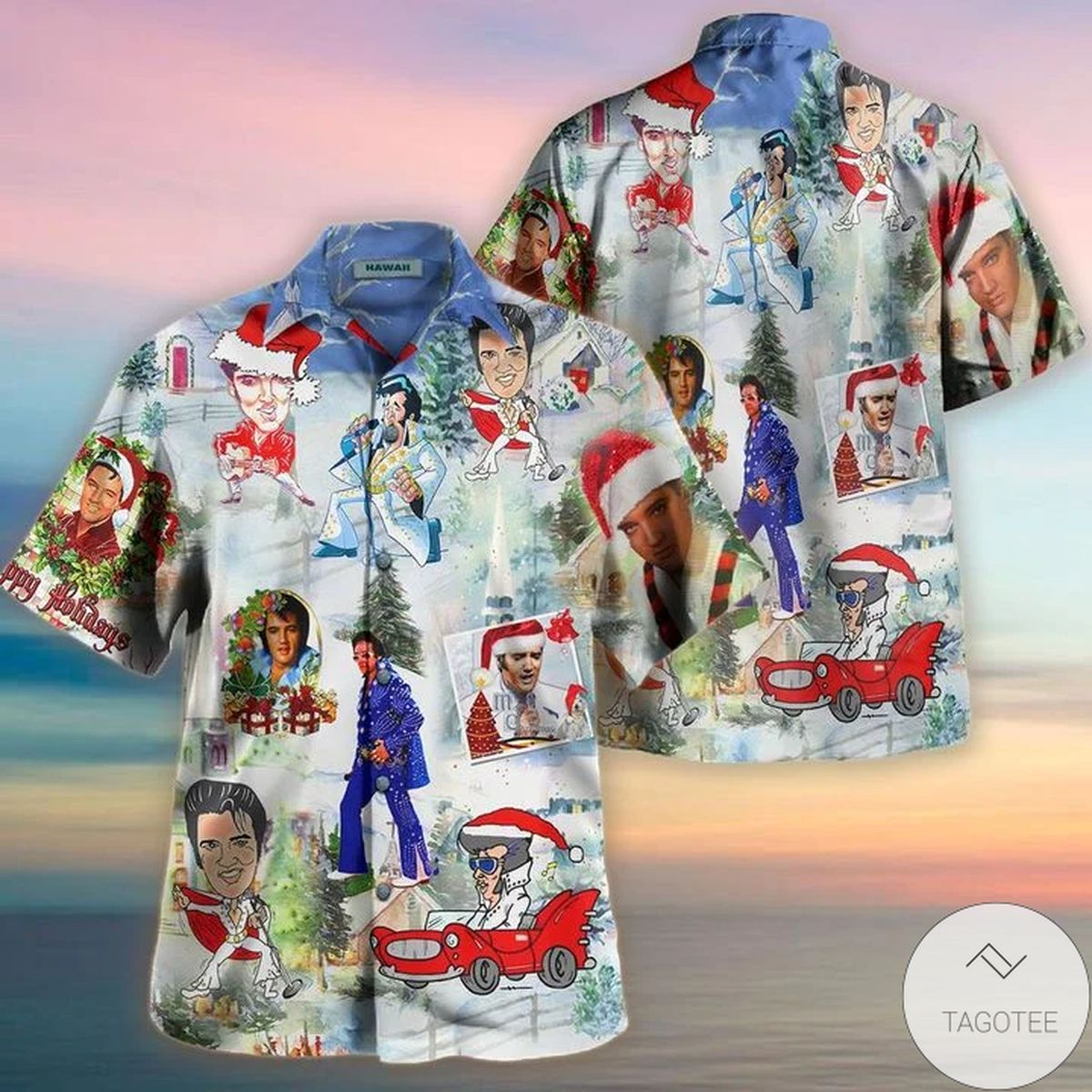 Christmas Elvis Presley Hawaiian Shirt Christmas Elvis Presley Hawaiian Shirt