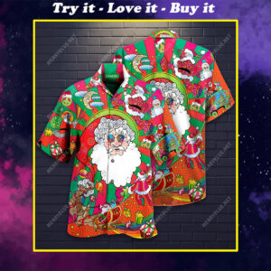 Christmas Hippie Santa Full Printing Hawaiian Shirt