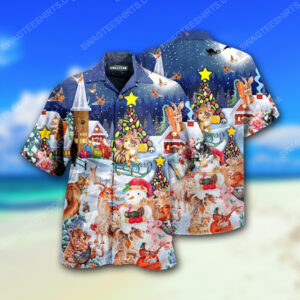 Christmas Holiday And Happy Animals Full Print Hawaiian Shirt