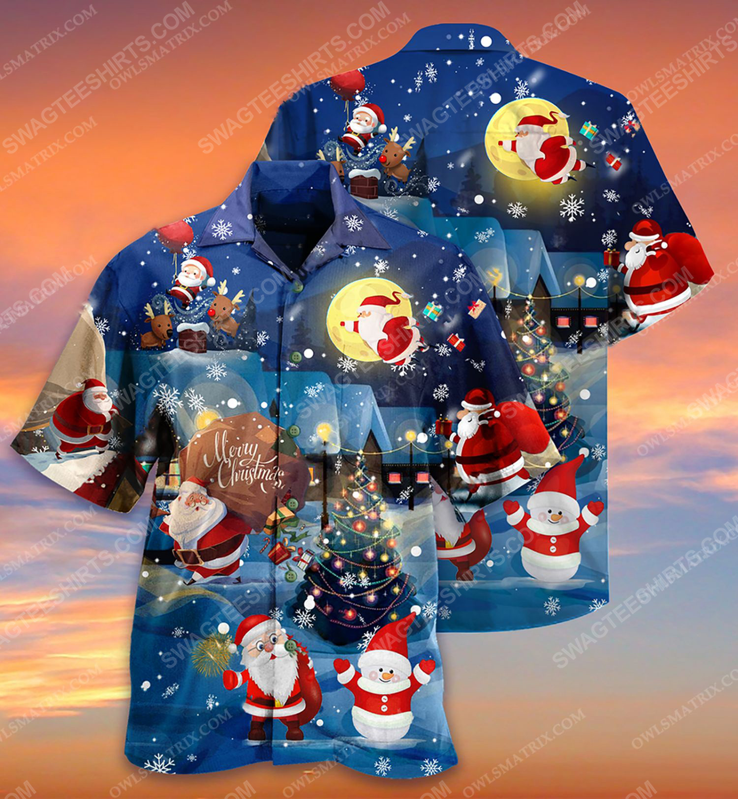 Christmas Holiday Love Santa And Gift Full Print Hawaiian Shirt Christmas Holiday Love Santa And Gift Full Print Hawaiian Shirt