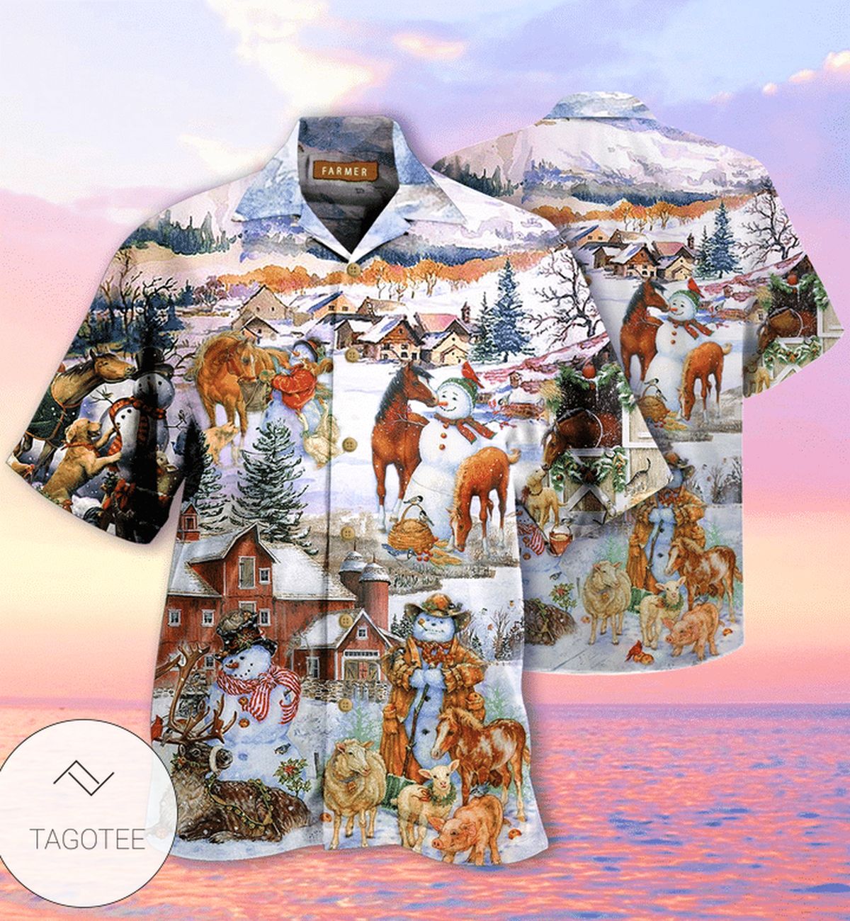 Christmas Love Horse And Farm Hawaiian Shirt Christmas Love Horse And Farm Hawaiian Shirt