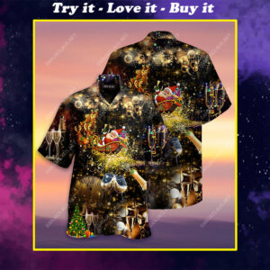 Christmas Night And Santa Claus Full Printing Hawaiian Shirt
