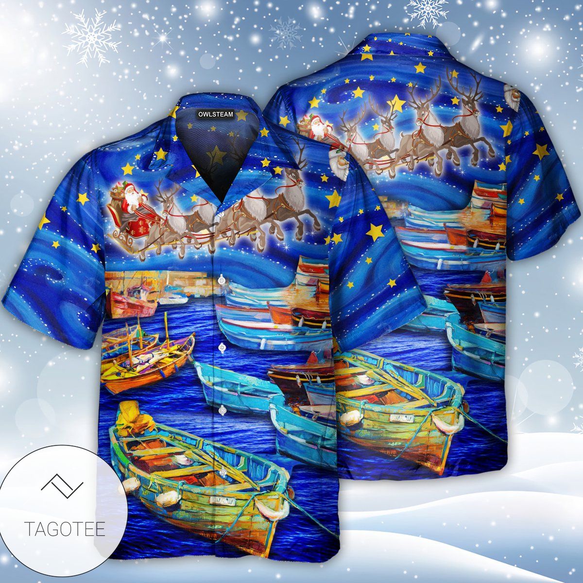 Christmas Santa Boat Hawaiian Shirt- Tagotee Christmas Santa Boat Hawaiian Shirt- Tagotee