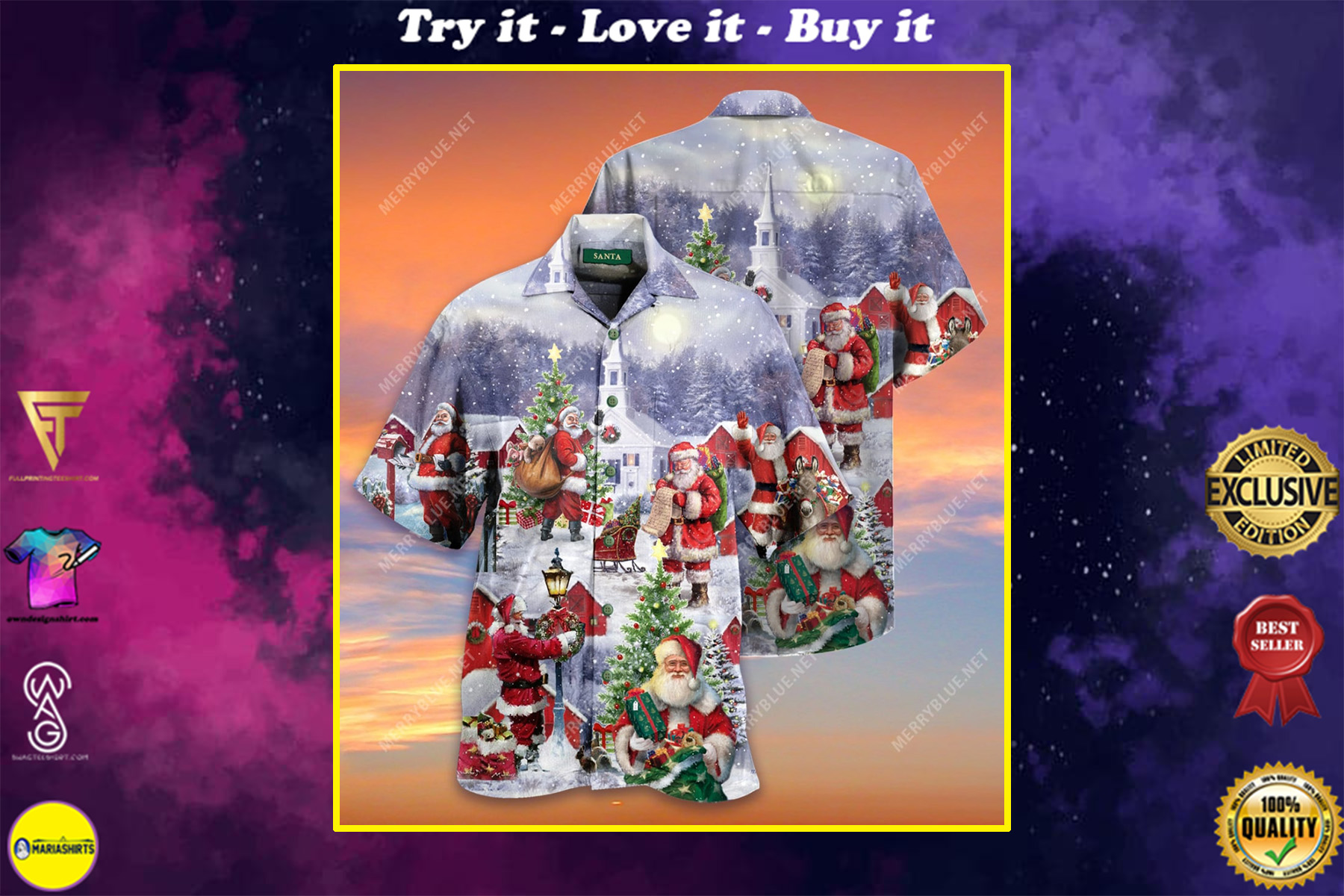 Christmas Santa Claus Is Coming Full Printing Hawaiian Shirt Christmas Santa Claus Is Coming Full Printing Hawaiian Shirt