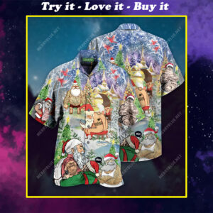 Christmas Santa Claus With Tattoo Full Printing Hawaiian Shirt