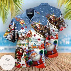 Christmas Say Hi From Santa’S Sleigh Edition Hawaiian Shirt