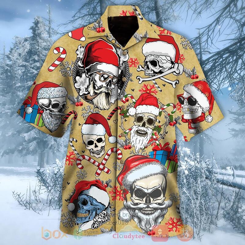 Christmas Skull Hawaiian Shirt Christmas Skull Hawaiian Shirt