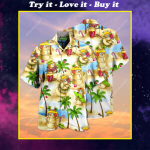 Christmas Snowman On The Beach Full Printing Hawaiian Shirt