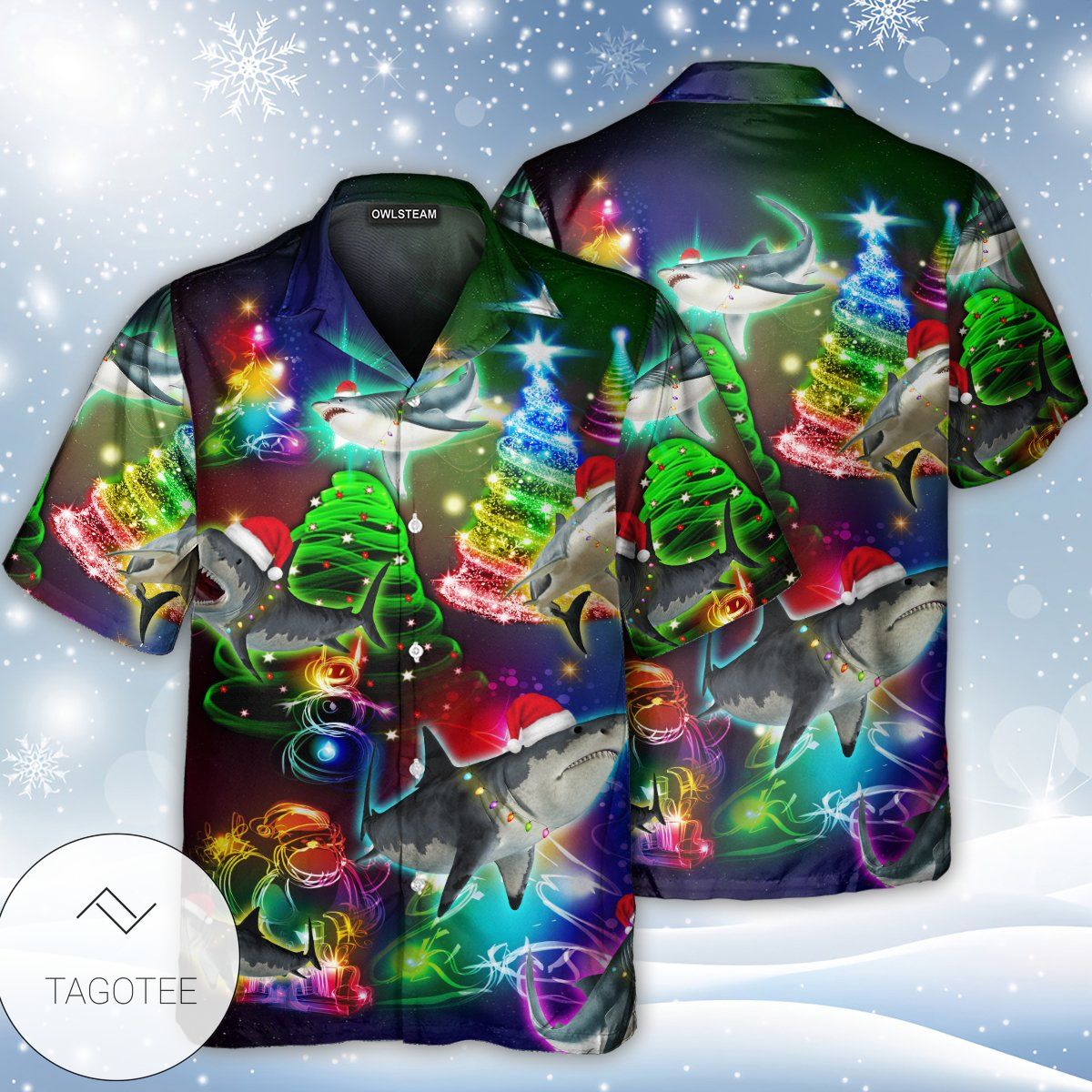Christmas Tree Shark Hawaiian Shirt Christmas Tree Shark Hawaiian Shirt