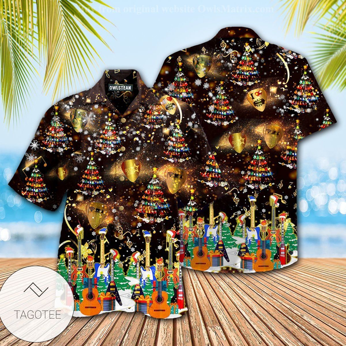 Christmas Yes I Speak Guitar Edition Hawaiian Shirt- Tagotee Christmas Yes I Speak Guitar Edition Hawaiian Shirt- Tagotee