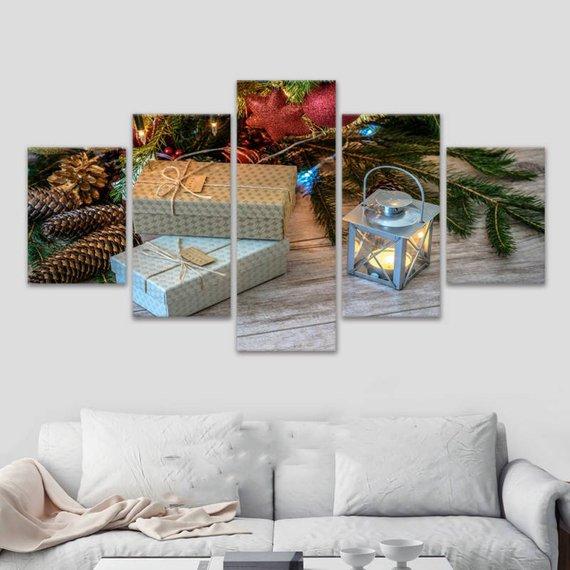 Christmas - Christmas 5 Panel Canvas Art Wall Decor Christmas - Christmas 5 Panel Canvas Art Wall Decor
