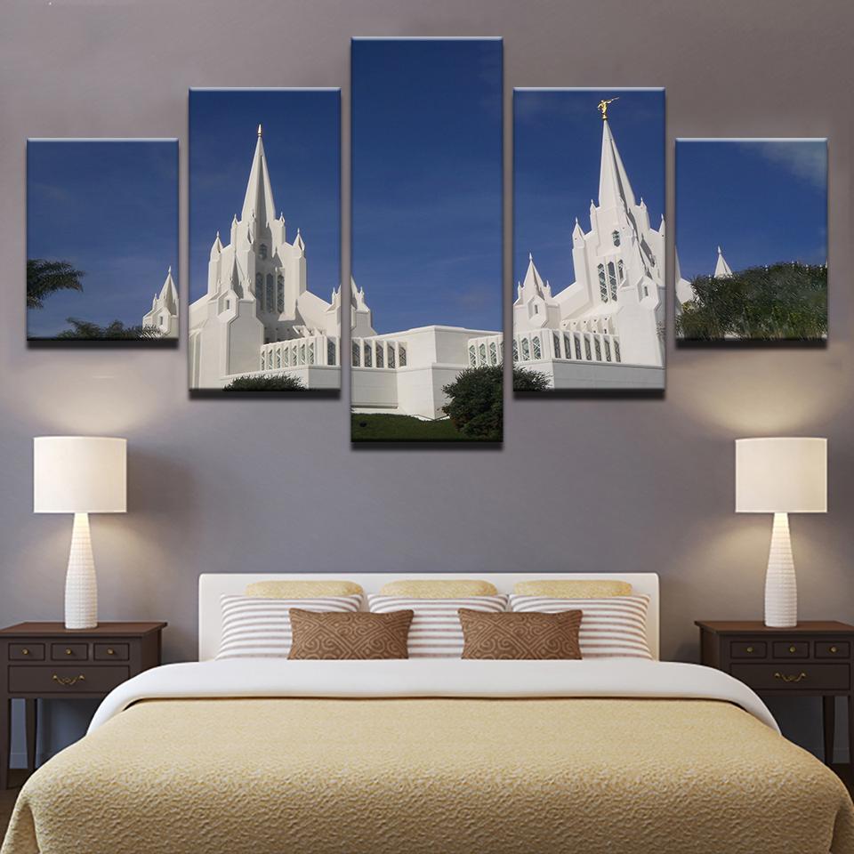 Church Jesus Christ - Nature 5 Panel Canvas Art Wall Decor Church Jesus Christ - Nature 5 Panel Canvas Art Wall Decor