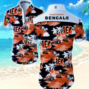 Cincinnati Bengals Coconut Tree Hawaiian Shirt Summer Button Up