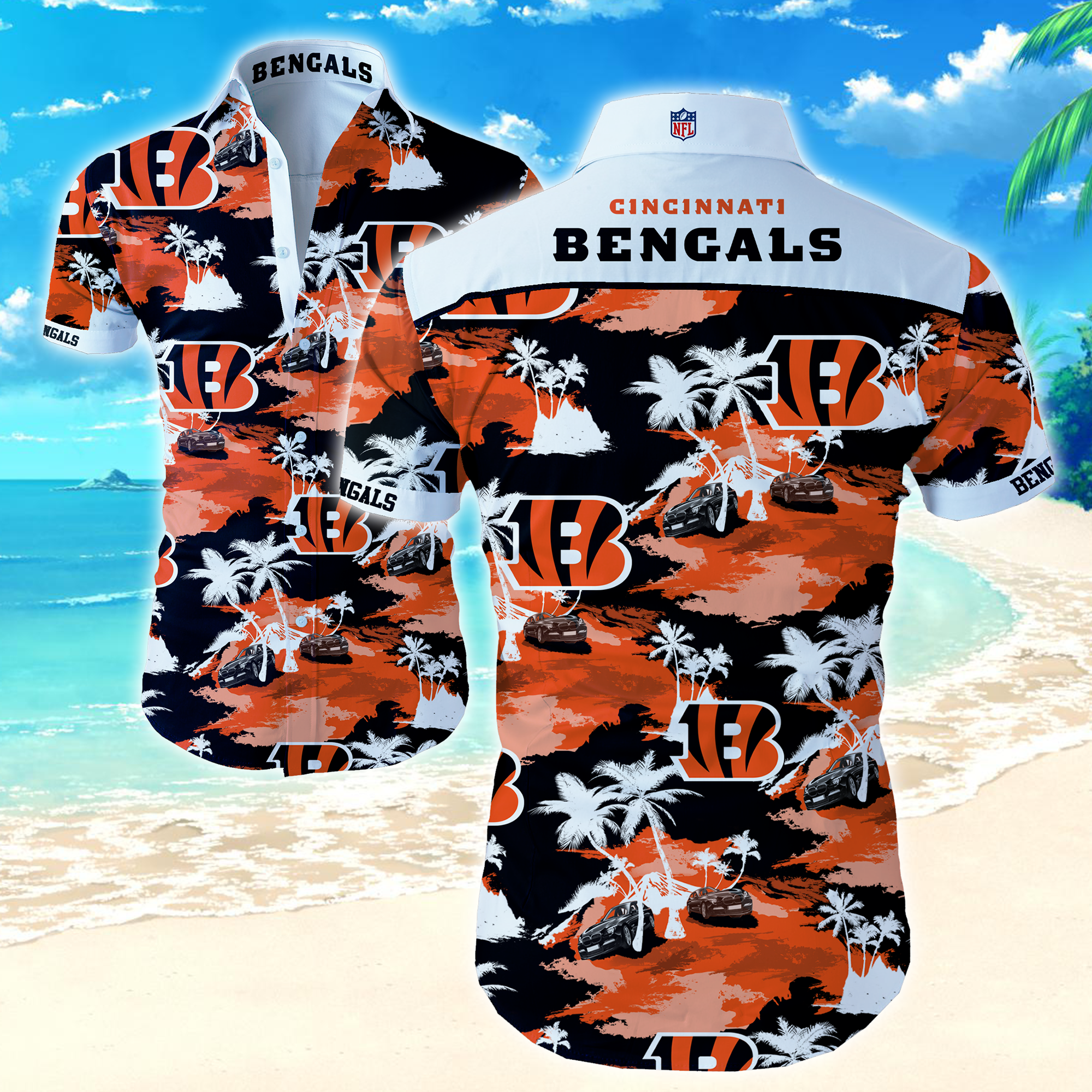 Cincinnati Bengals Hawaiian Shirt Summer Button Up Cincinnati Bengals Hawaiian Shirt Summer Button Up