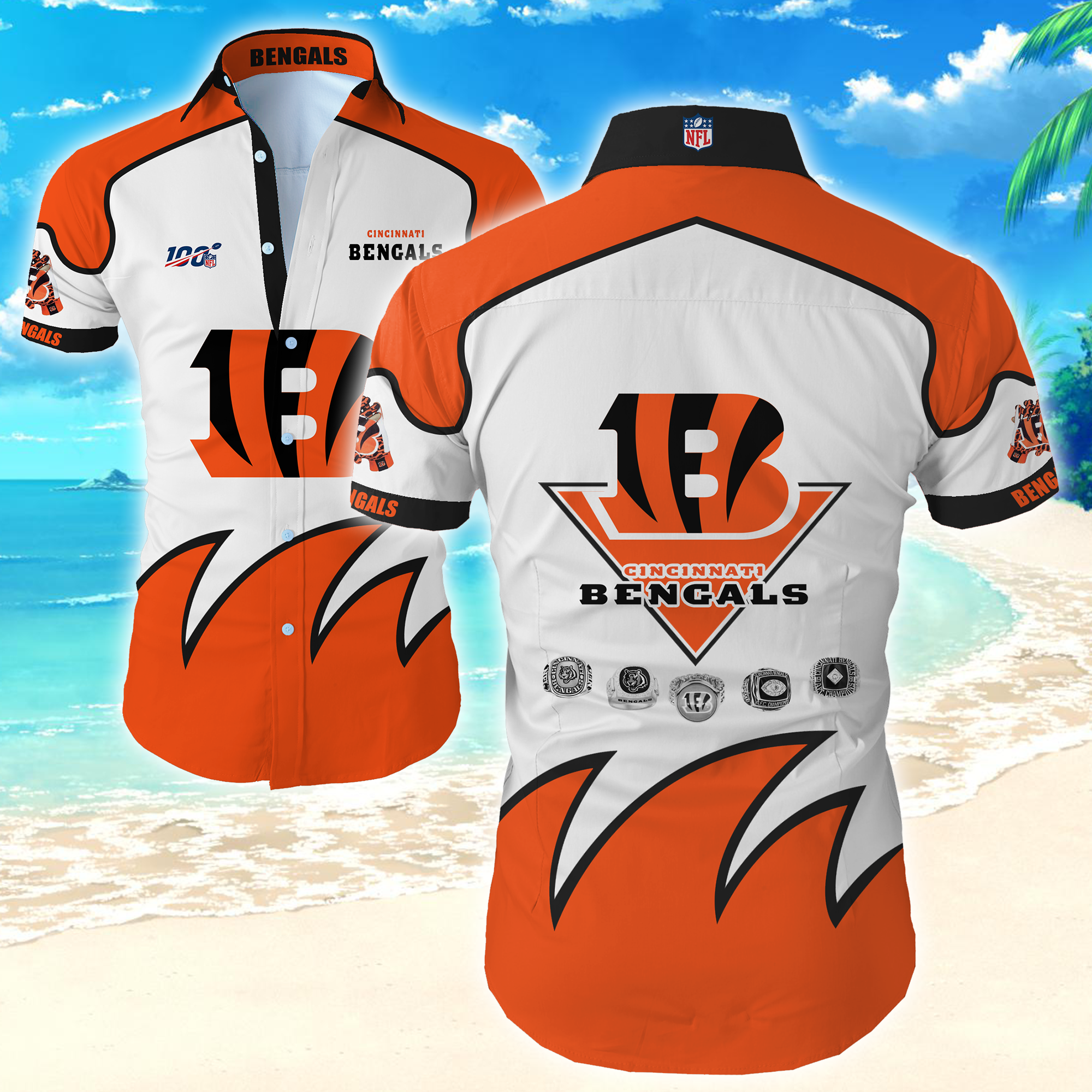 Cincinnati Bengals Hawaiian Shirt Summer Button Up Cincinnati Bengals Hawaiian Shirt Summer Button Up