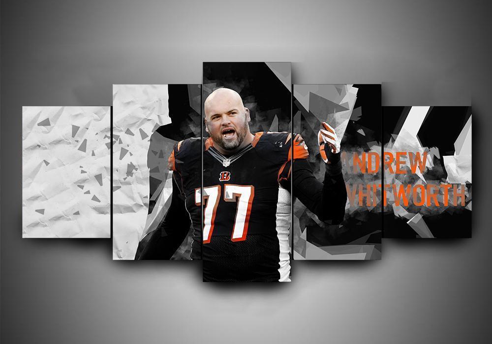 Cincinnati Bengals - Andrew Whitworth - Sport 5 Panel Canvas Art Wall Decor Cincinnati Bengals - Andrew Whitworth - Sport 5 Panel Canvas Art Wall Decor