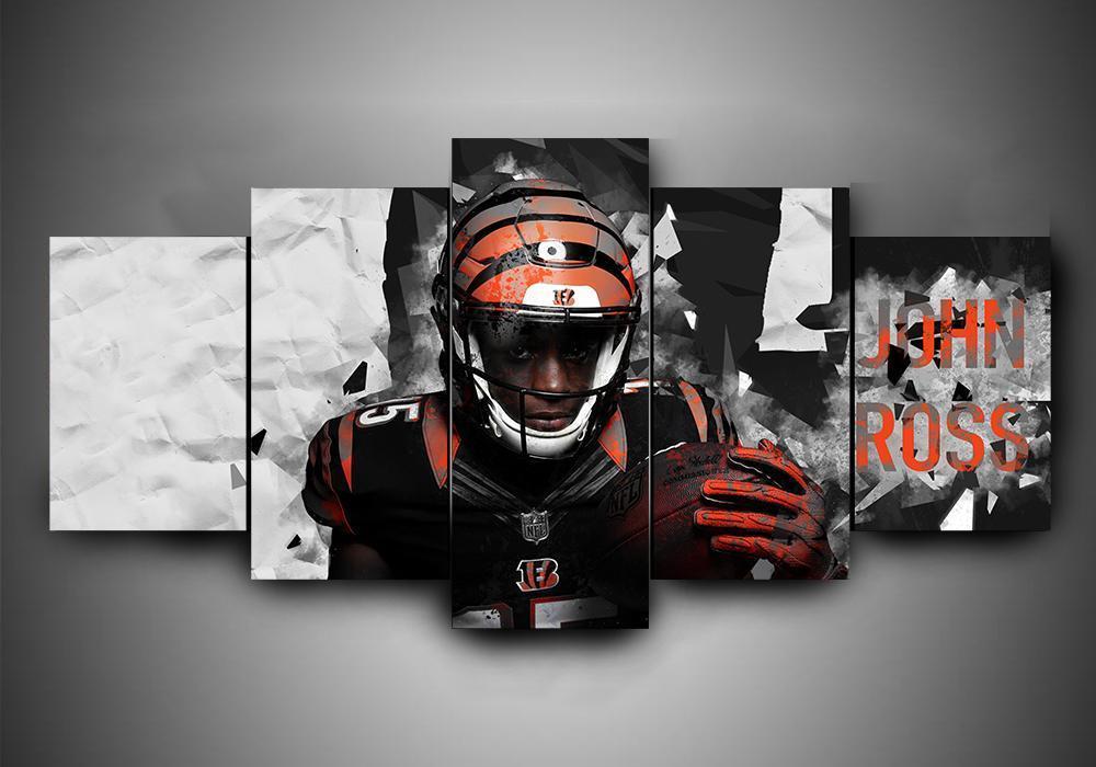 Cincinnati Bengals - John Ross - Sport 5 Panel Canvas Art Wall Decor Cincinnati Bengals - John Ross - Sport 5 Panel Canvas Art Wall Decor