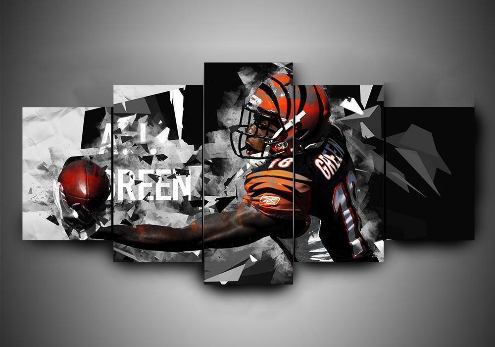 Cincinnati Bengals - T.J.Green - Sport 5 Panel Canvas Art Wall Decor Cincinnati Bengals - T.J.Green - Sport 5 Panel Canvas Art Wall Decor