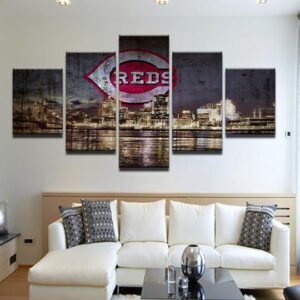 Cincinnati Reds 4 - Sport 5 Panel Canvas Art Wall Decor