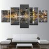 City Architecture Night View - Nature 5 Panel Canvas Art Wall Decor