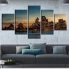 City Building 02 - Nature 5 Panel Canvas Art Wall Decor