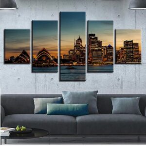 City Building 02 - Nature 5 Panel Canvas Art Wall Decor
