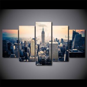 City Building Landscape 1 - Nature 5 Panel Canvas Art Wall Decor