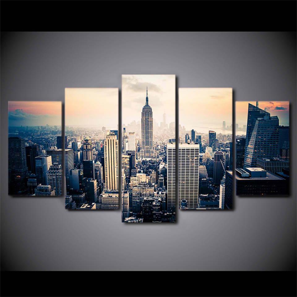 City Building Landscape 1 - Nature 5 Panel Canvas Art Wall Decor City Building Landscape 1 - Nature 5 Panel Canvas Art Wall Decor