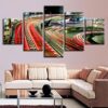 City Highway Night - Nature 5 Panel Canvas Art Wall Decor