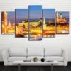 City Moscow At Night - Nature 5 Panel Canvas Art Wall Decor