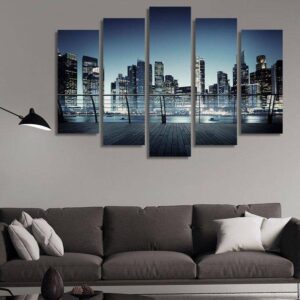 Cityscape Architecture - Nature 5 Panel Canvas Art Wall Decor