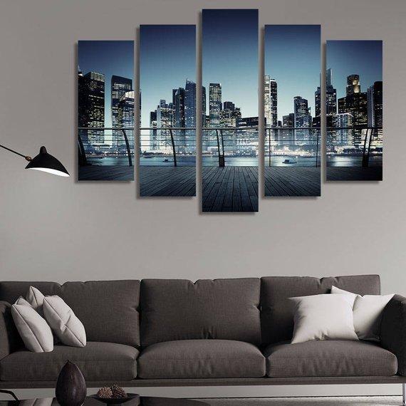 Cityscape Architecture - Nature 5 Panel Canvas Art Wall Decor Cityscape Architecture - Nature 5 Panel Canvas Art Wall Decor