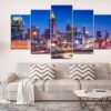 Cityscape Atlanta Georgia Large - Nature 5 Panel Canvas Art Wall Decor