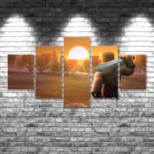 Clash Of Clans - Gaming 5 Panel Canvas Art Wall Decor