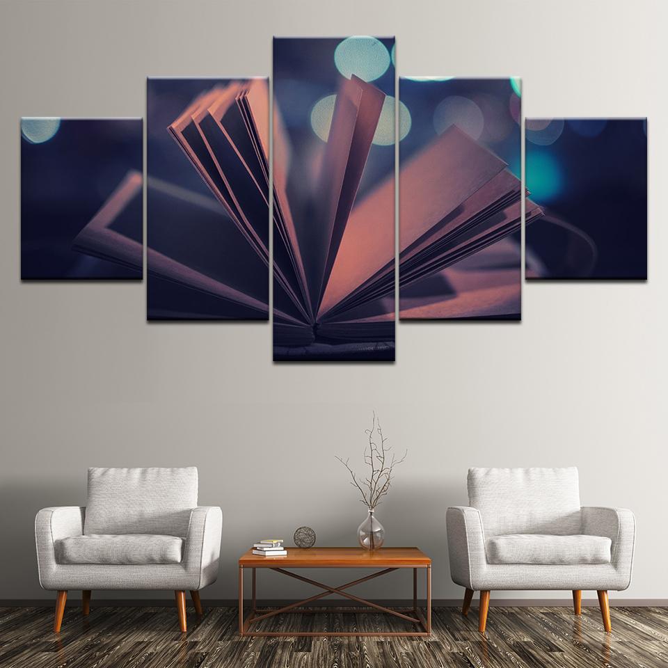 Classic Book - Abstrract 5 Panel Canvas Art Wall Decor Classic Book - Abstrract 5 Panel Canvas Art Wall Decor