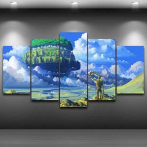 Classic Japan Anime Castle In The Sky - Anime 5 Panel Canvas Art Wall Decor