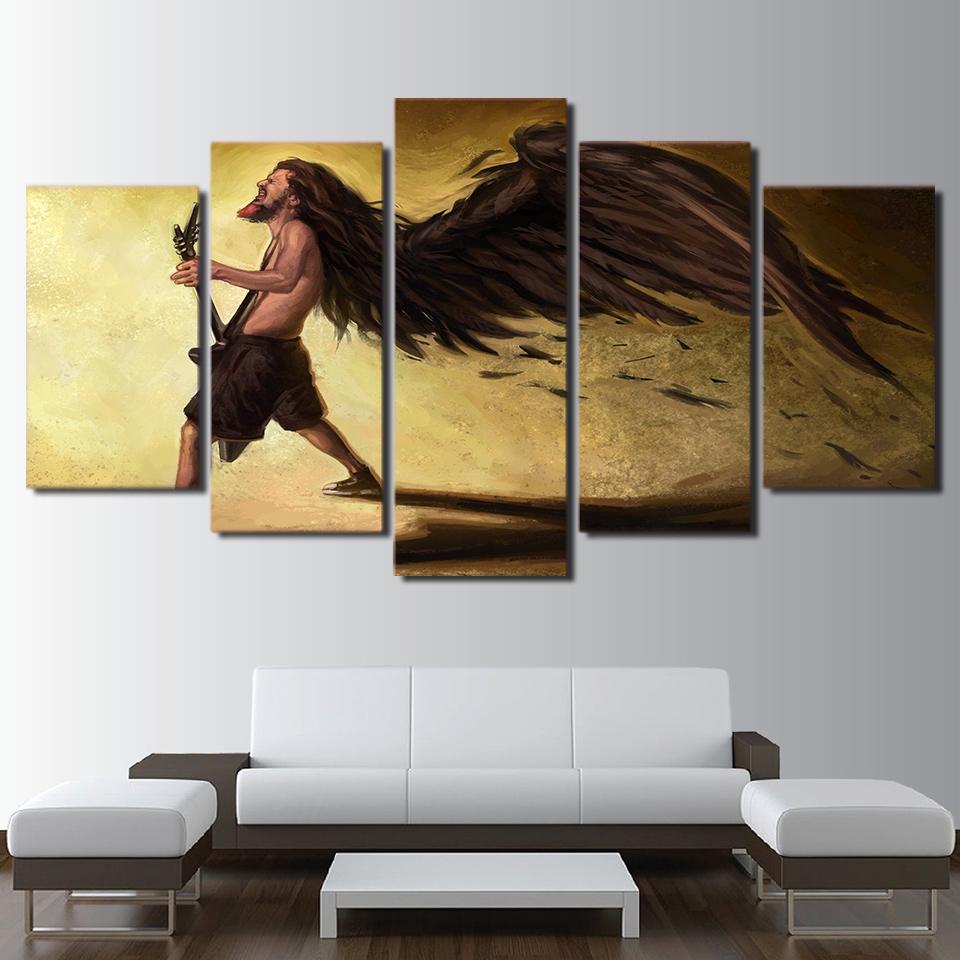 Classical Guitar Artist - Abstract 5 Panel Canvas Art Wall Decor Classical Guitar Artist - Abstract 5 Panel Canvas Art Wall Decor