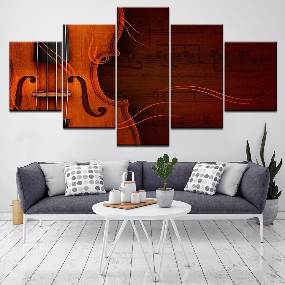 Classical Violin 02 - Music 5 Panel Canvas Art Wall Decor Classical Violin 02 - Music 5 Panel Canvas Art Wall Decor