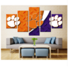 Clemson Tigers 1 - Sport 5 Panel Canvas Art Wall Decor