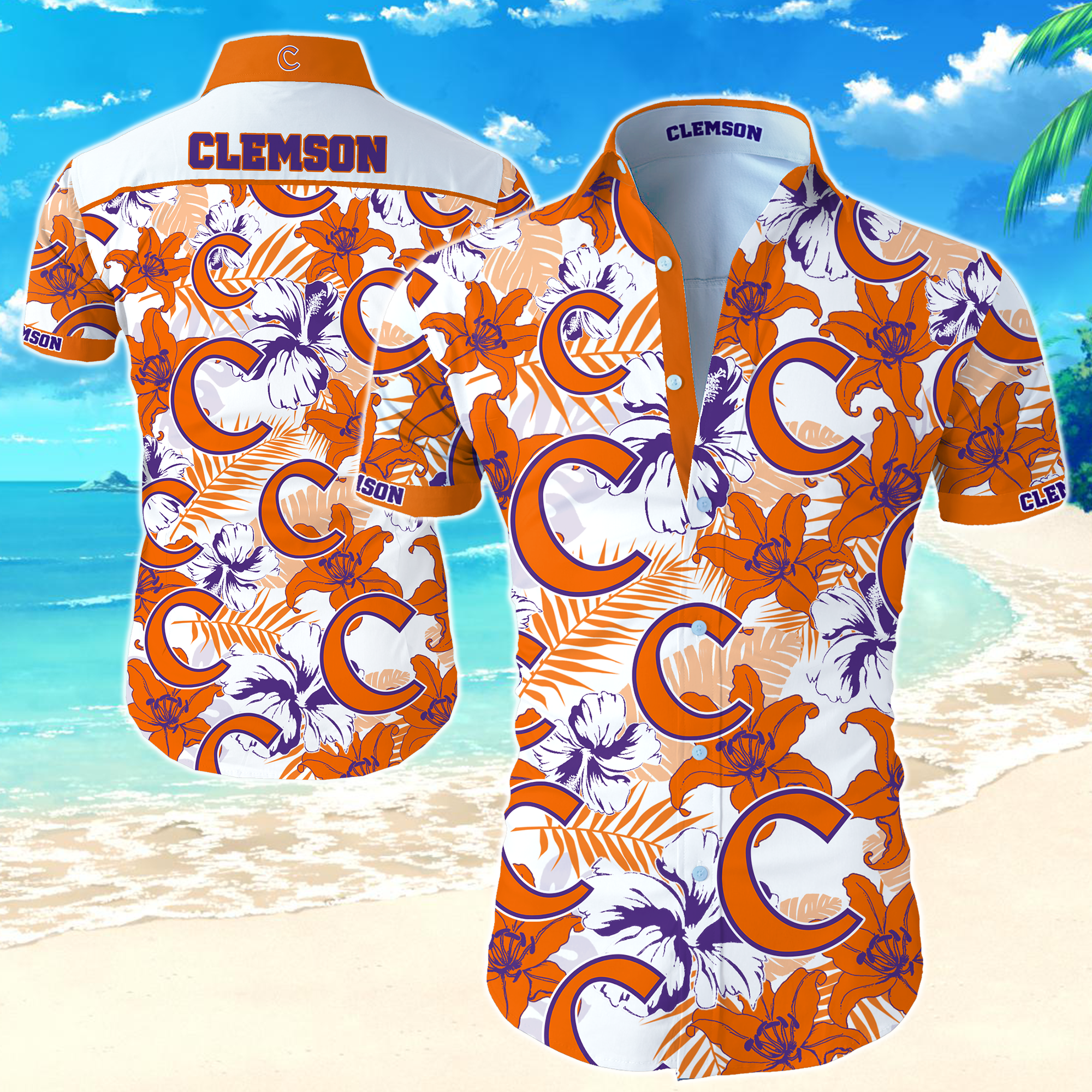 Clemson Tigers Hawaiian Shirt Summer Button Up Clemson Tigers Hawaiian Shirt Summer Button Up