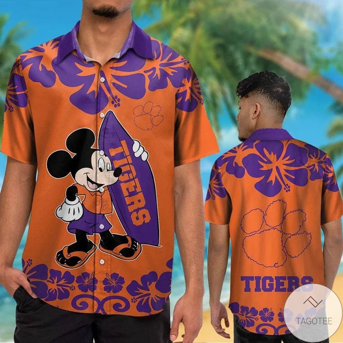 Clemson Tigers & Mickey Mouse Hawaiian Shirt Clemson Tigers & Mickey Mouse Hawaiian Shirt