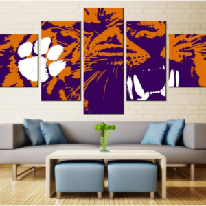 Clemson Tigers Poster Sport - Sport 5 Panel Canvas Art Wall Decor