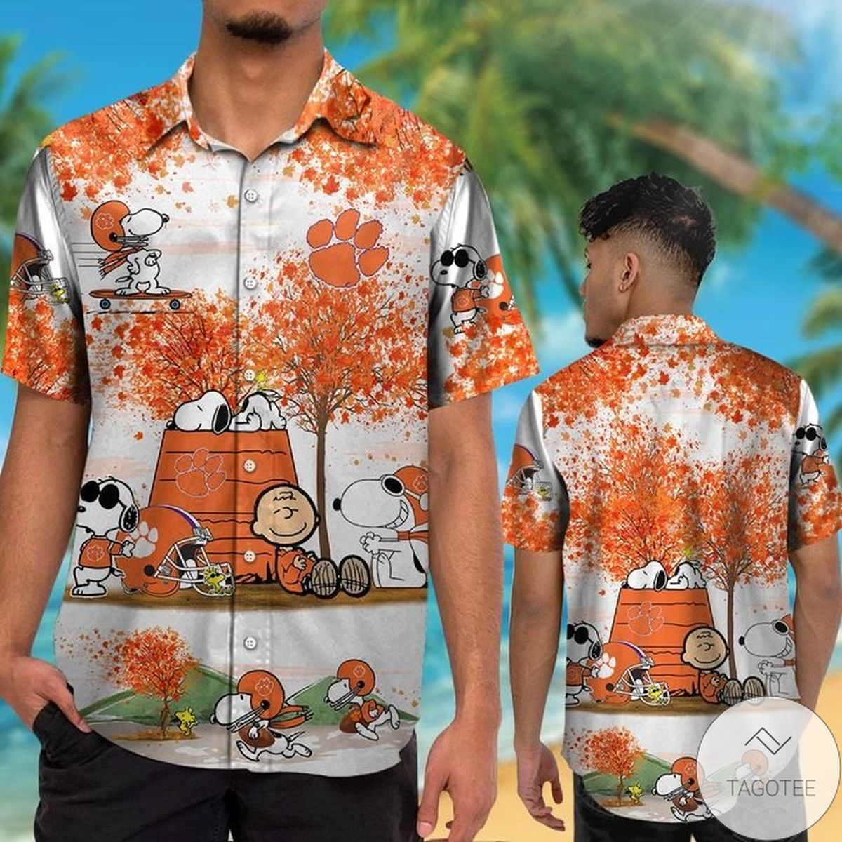 Clemson Tigers Snoopy Autumn Hawaiian Shirt Clemson Tigers Snoopy Autumn Hawaiian Shirt