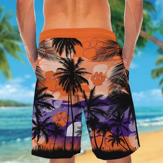 Clemson Tigers Tropical Hawaiian Shirt Short Clemson Tigers Tropical Hawaiian Shirt Short