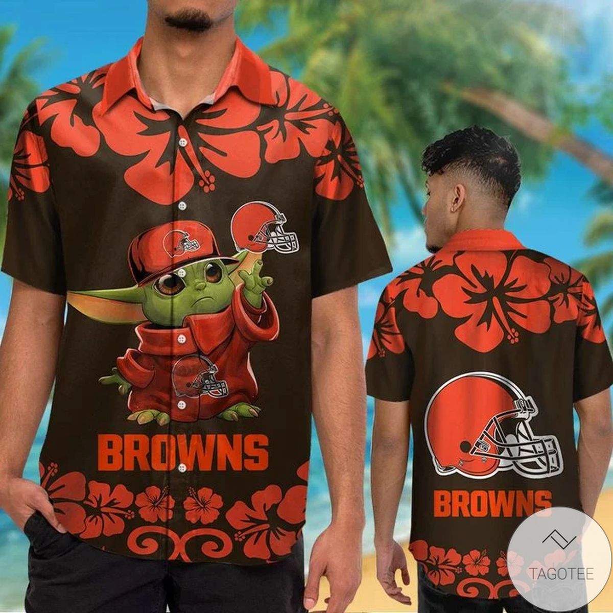 Cleveland Browns Baby Yoda Hawaiian Shirt Cleveland Browns Baby Yoda Hawaiian Shirt