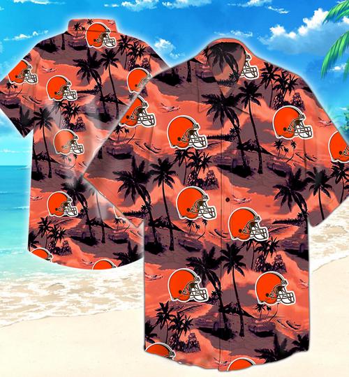 Cleveland Browns Coconut Tree Hawaiian Shirt Summer Button Up Cleveland Browns Coconut Tree Hawaiian Shirt Summer Button Up