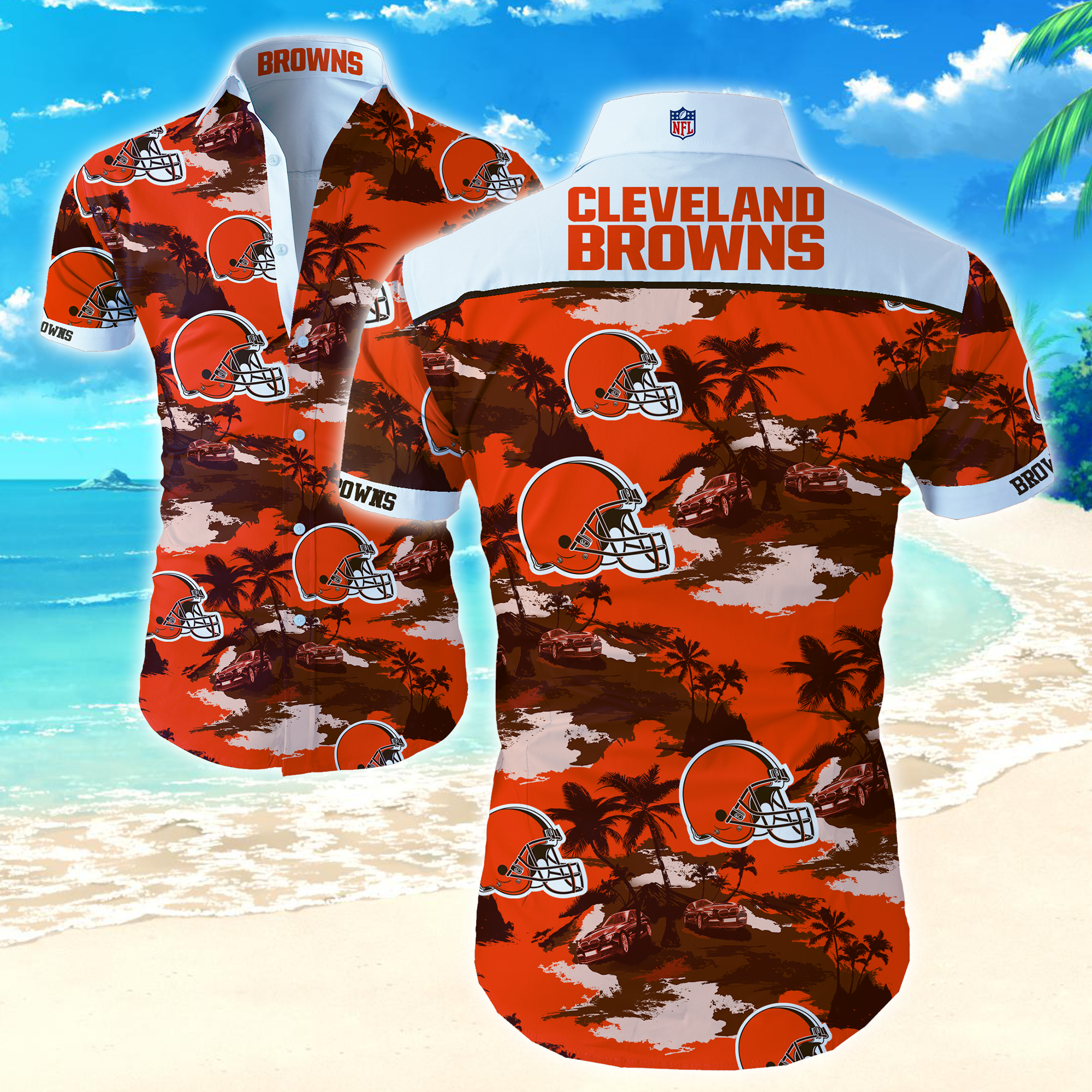 Cleveland Browns Hawaiian Shirt Summer Button Up Cleveland Browns Hawaiian Shirt Summer Button Up