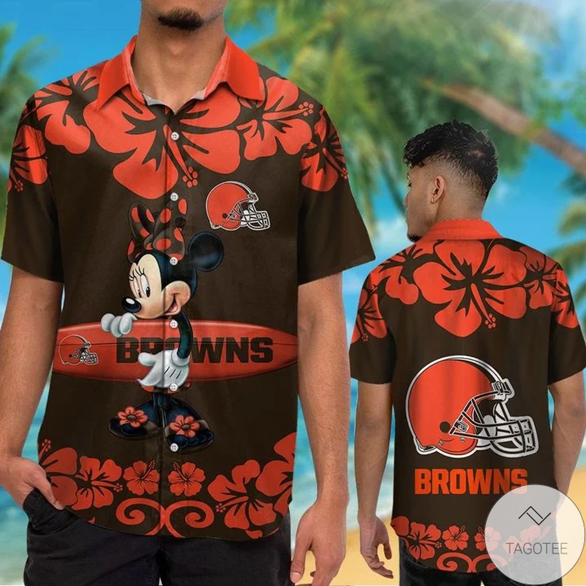 Cleveland Browns & Minnie Mouse Hawaiian Shirt Cleveland Browns & Minnie Mouse Hawaiian Shirt